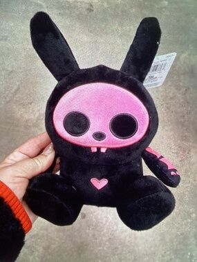 New Skelanimals Plush - black/pink rabbit